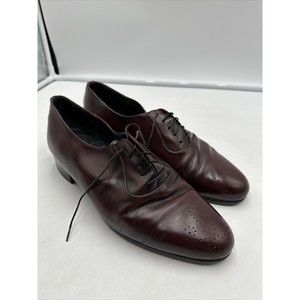 Daniele Ferradini Burgundy Classic Men's Brogue Leather Dress Shoes Size 8.5